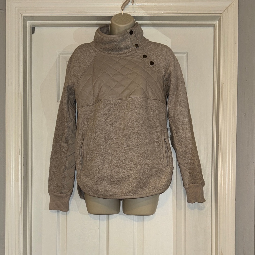 Abercrombie & Fitch Women's Quilted Button High-Neck Sweater